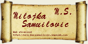 Milojka Samuilović vizit kartica